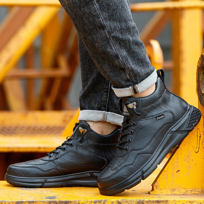An To Safety Shoes Black Non-Slip Wear-Resistant Steel Toe Wrap Anti-Smashing Anti-Puncture Safety Shoes - Image 5